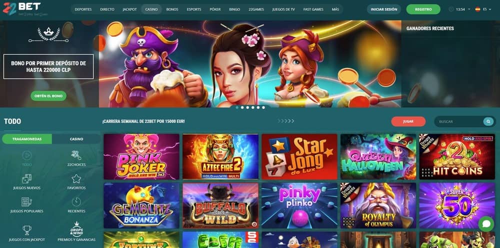 Sitio oficial del casino 22bet
