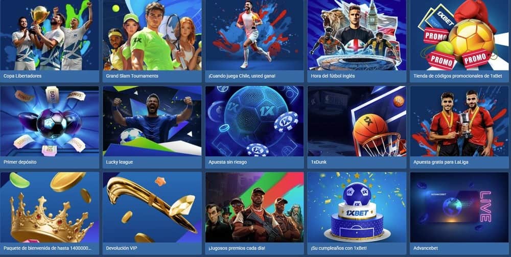 Bonificaciones y promociones disponibles en el sitio web de 1xbet