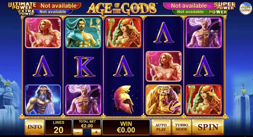 Jugabilidad de la tragamonedas Age of the Gods