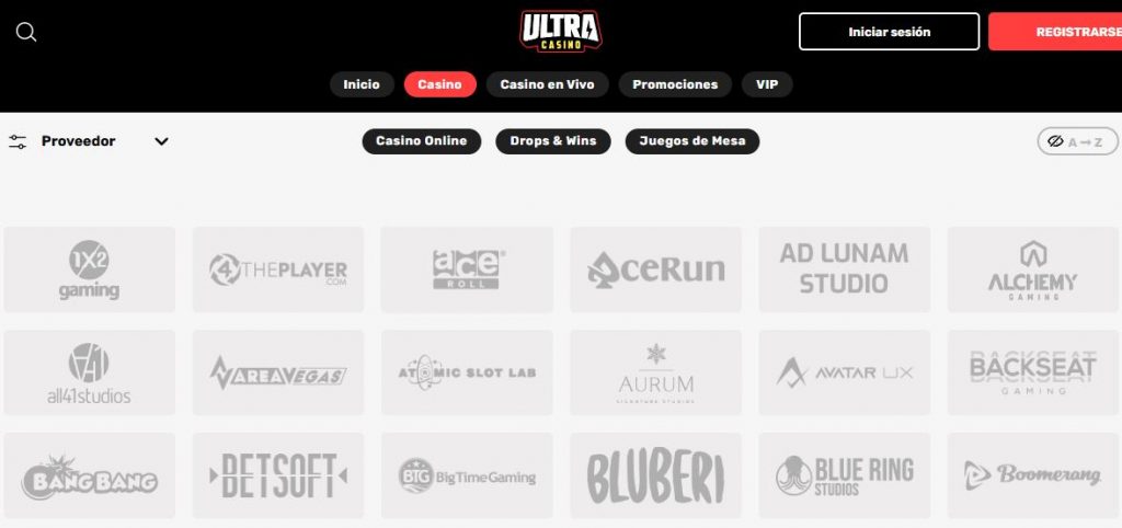 Explora proveedores de juegos premium en Ultra Casino