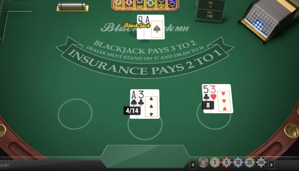 Repartir cartas en el blackjack