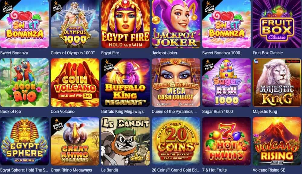 Sección con tragamonedas populares en Jugabet Casino